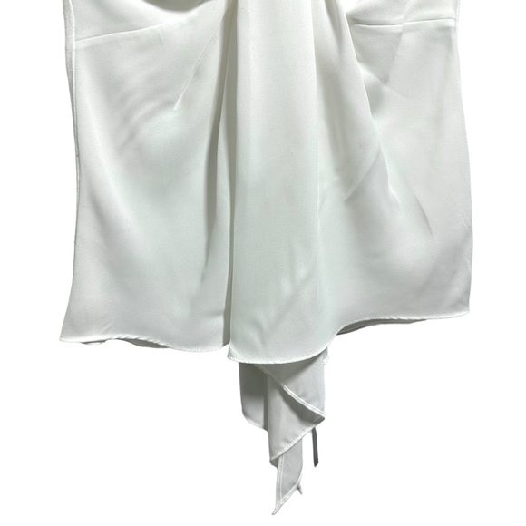 Chris Gramer Womens Sz 0 White V Neck Sleeveless Draped Blouse Tank Lightweight - Picture 3 of 6